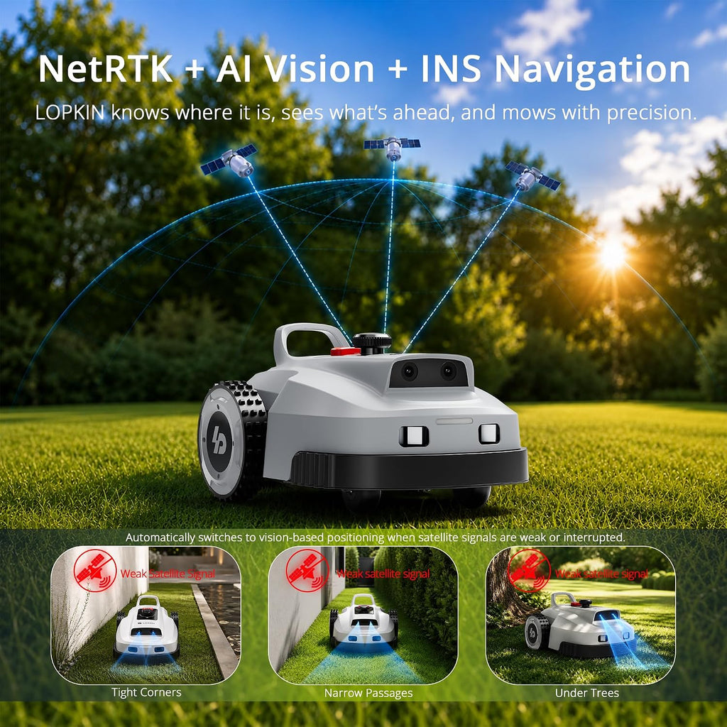 Lopkin L2500 Robotic Lawn Mower - 1 Acre, netRTK + AI Vision -24 Months Plan